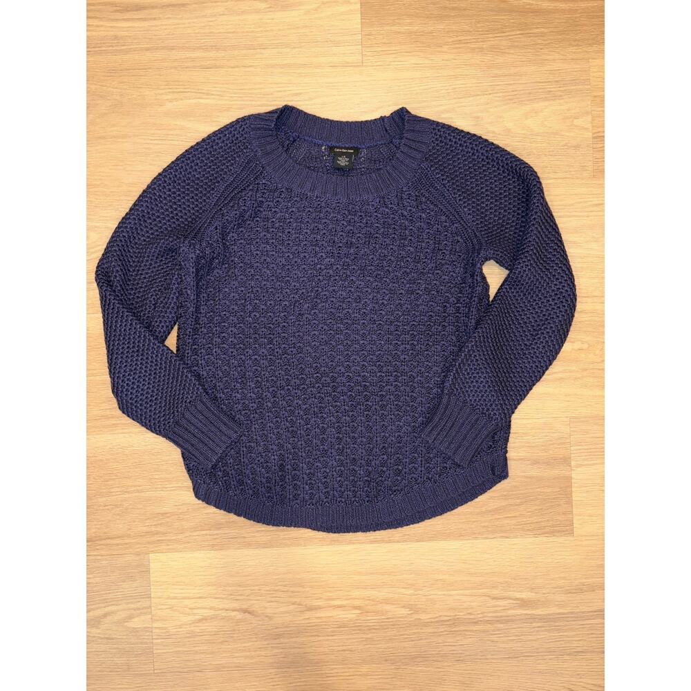 Calvin Klein Jeans Navy blue knit sweater women’s size large